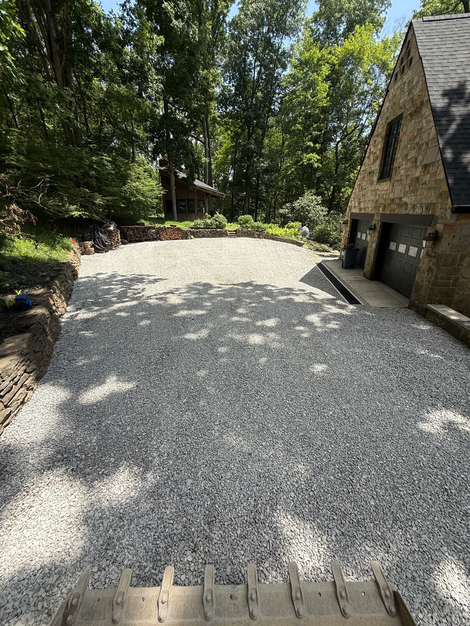 Gallery photos for Driveway Drainage Fix with New Catch Basins and Stone Wall Rebuild: Image #2