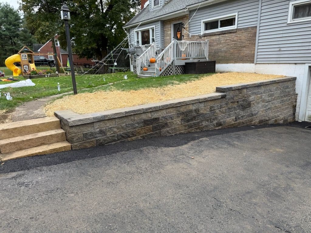 Gallery photos for New Versalok Wall and Trench Drain Installation: Image #1