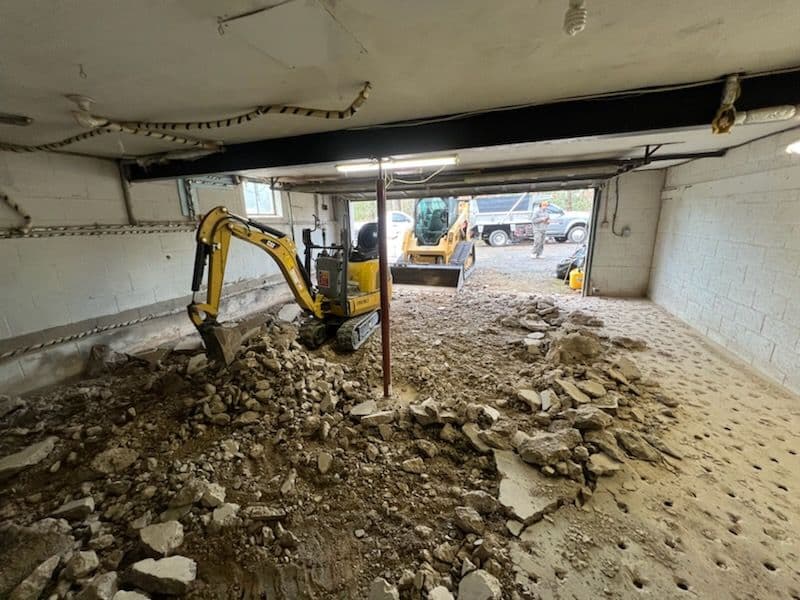 Garage Floor Excavation and Preparation